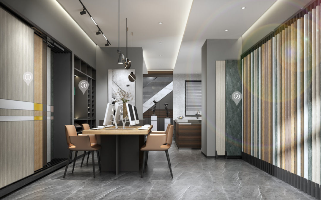 華洲木業(yè)︱廣西梧州戰(zhàn)略合作商 168㎡ 復(fù)式展廳空間設(shè)計案例(圖4)